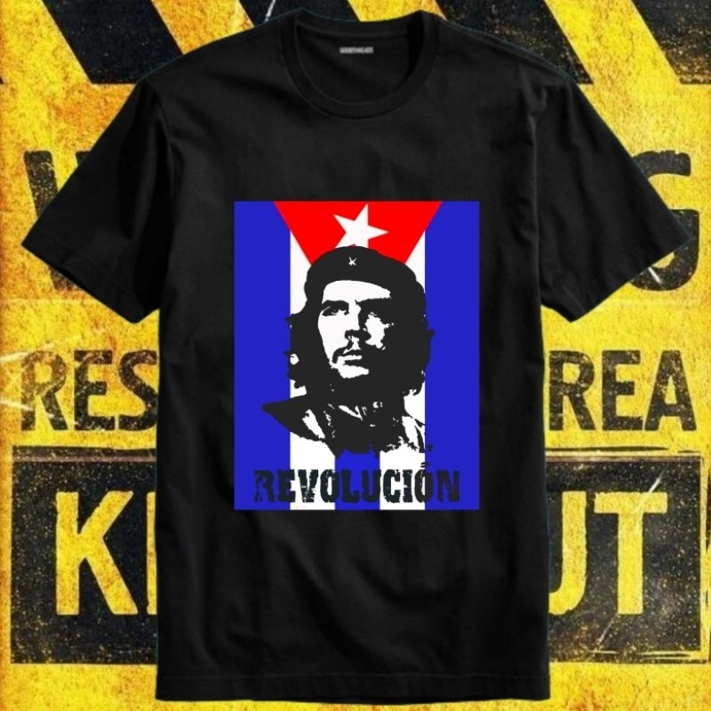 Kaos Baju Tshirt Pria Laki Cowok Cewek Perempuan Unisex Dewasa Tokoh Kuba Cuba Revolution Ernesto Ch