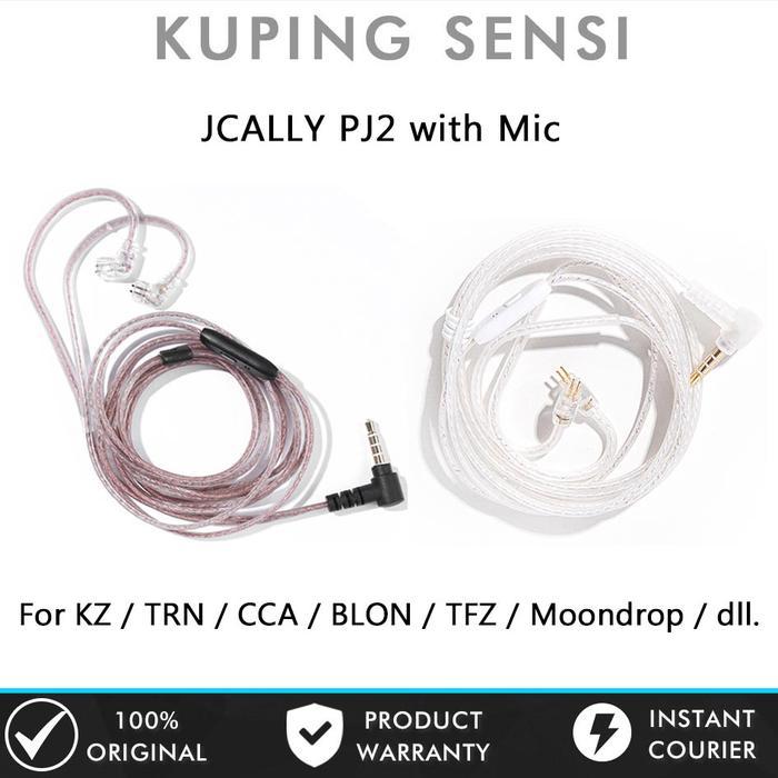 Kabel KZ Jcally PJ2 Silver Cable with Mic Kabel KZ CCA ZS3 ZS5 ZSA ZSN PRO ZST ZSX ZS10 PRO ZST PRO 