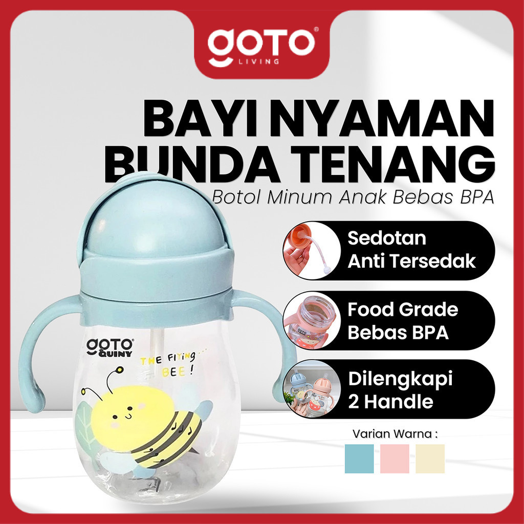 Goto Quiny Botol Minum Bayi Bottle Air Anak Sedotan Training Cup Baby