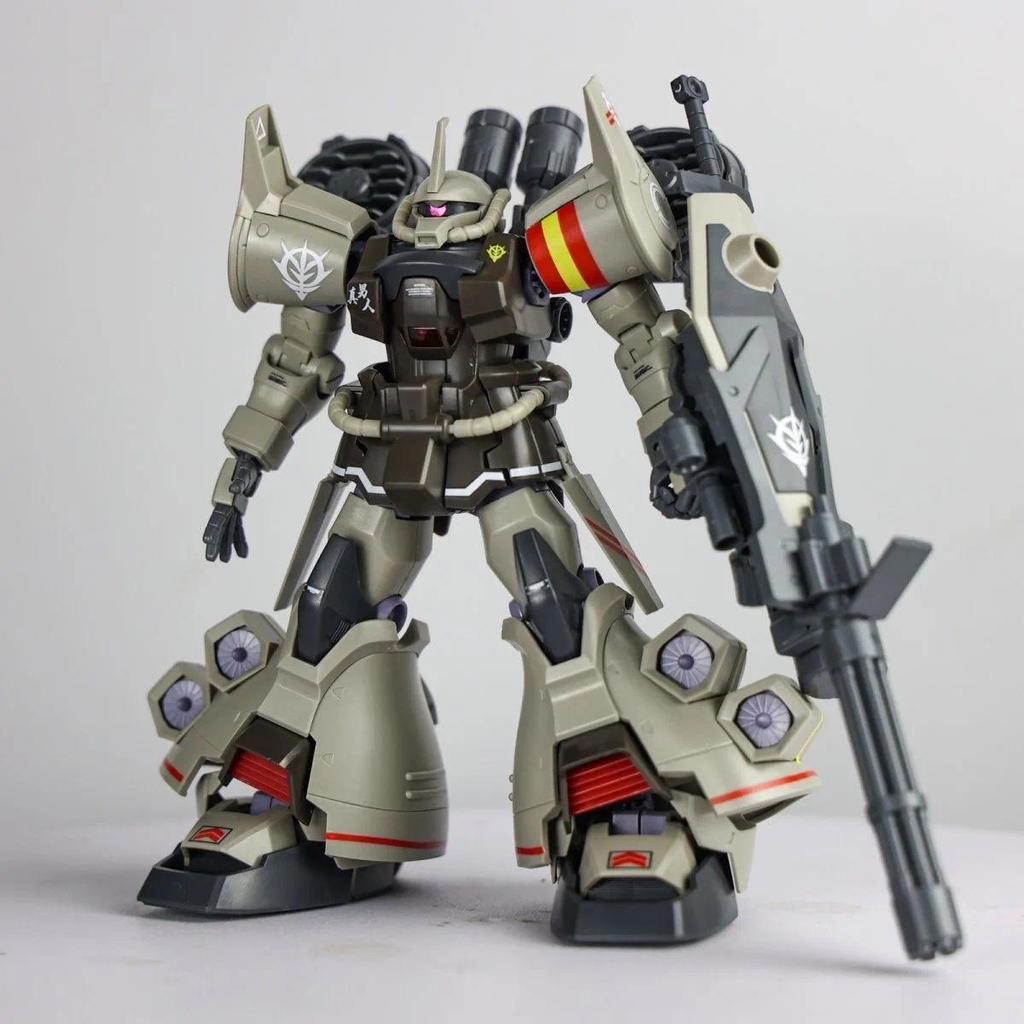 HG 1/144 Zaku Heavy Arms Desert Type Gundam Model Kit, Khaki Brown Heavy Firepower Zaku with Giant G