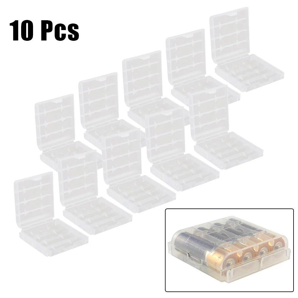 10pcs Battery Plastic Protecting Case Cover Holder AA/AAA Battery Storage Box Container Organizer Fo