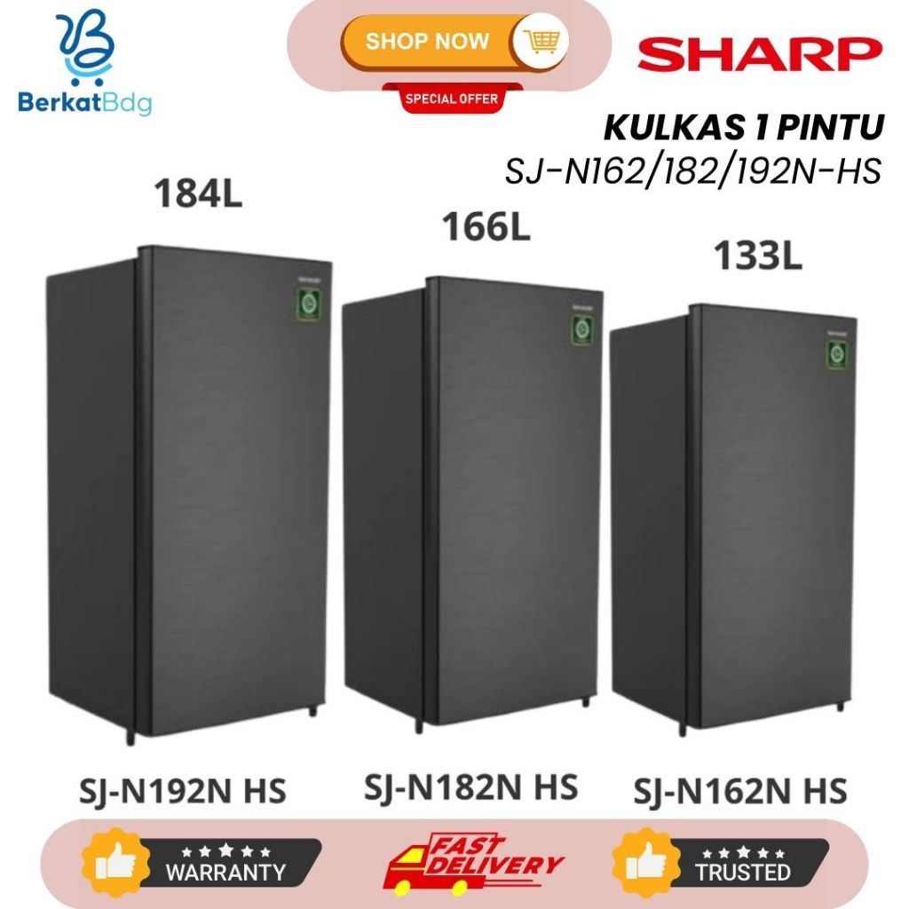 LEMARI ES KULKAS 1 PINTU SHARP SJ 162 / 163 NHS/ SJ 192 / 193 NHS / SJ 182 NHS