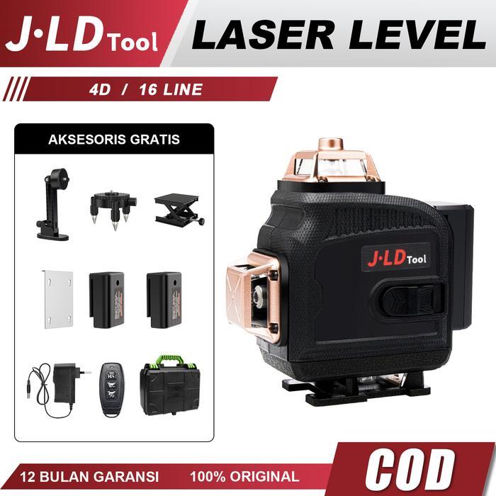 JLD Laser Level 4D 16 Lines Mesin Self Leveling Laser 360° dengan Remot Laser Fullset - laser level