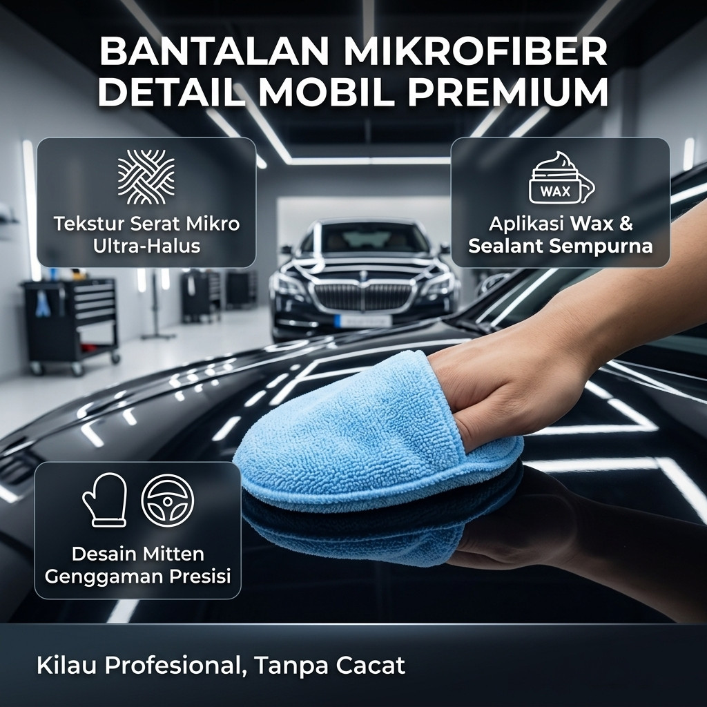 Kongyide Auto Care Kain Microfiber Mobil Bundar Aplikator Wax Poles Bodi Halus - L-20