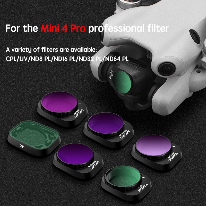Untuk filter DJI Mini 4 Pro, polarizer pengurang cahaya ND8PL, lensa pelindung UV, aksesori CPL