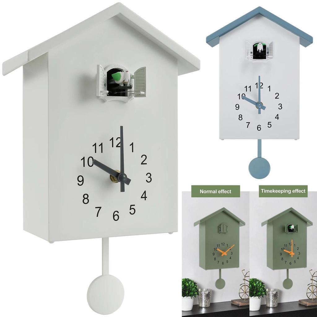 Cuckoo Clock with Chimer Bird House Cuckoo Sound Clock Battery Powered Cuckoo Wall Clock for Wall Ar