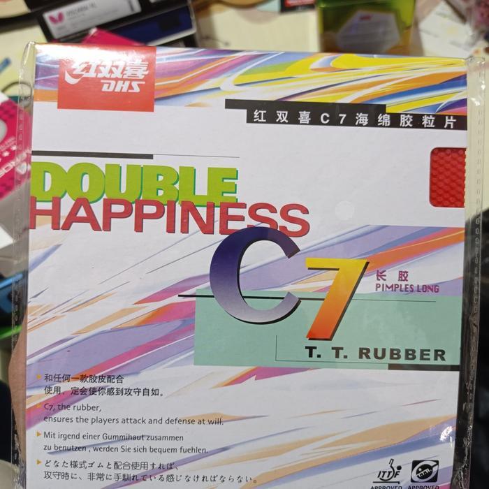 KARET TENIS MEJA BINTIK DHS C7 ORIGINAL - Hitam