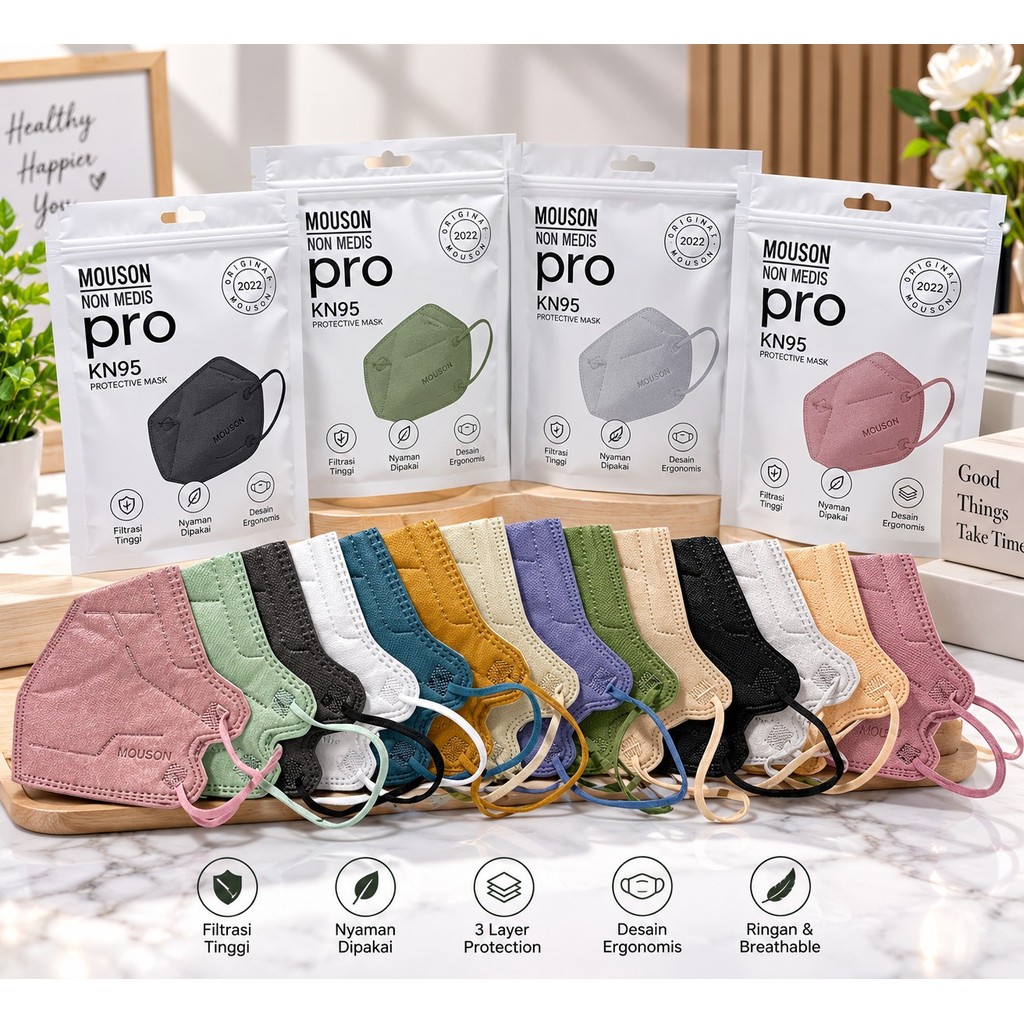 Masker KN95 Mouson isi 10 pcs /Kn95 Mouson/KN95 Original/KN95Mouson warna
