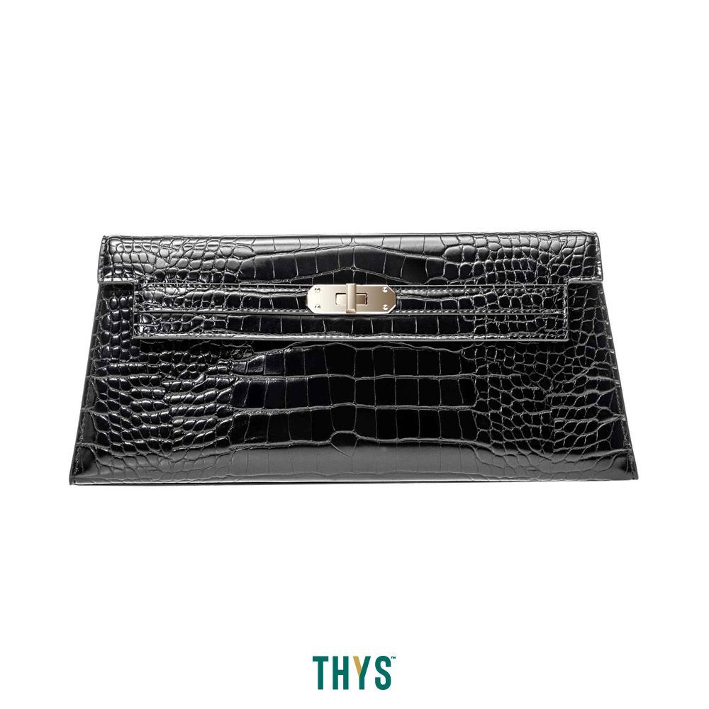 THYS SUSEN Croco Tas Selempang Turn Lock 2015 Ukuran L - Hitam Sling Bag Crossbody Bag Tas Bahu Tas 