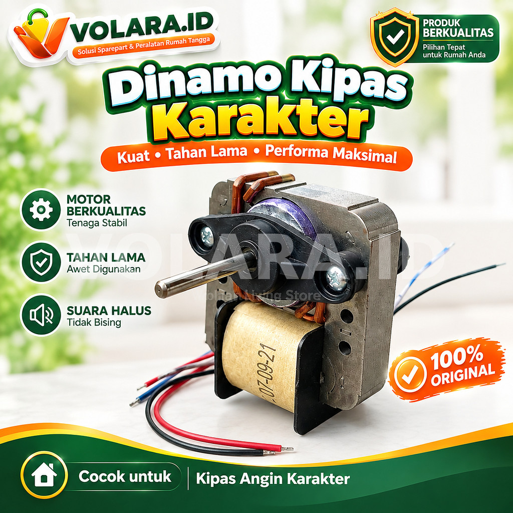 Dinamo Kipas Angin Karakter Motor Kipas Meja 6 8 Inch As 4mm Mesin Pengganti untuk Advance Sanex Wel