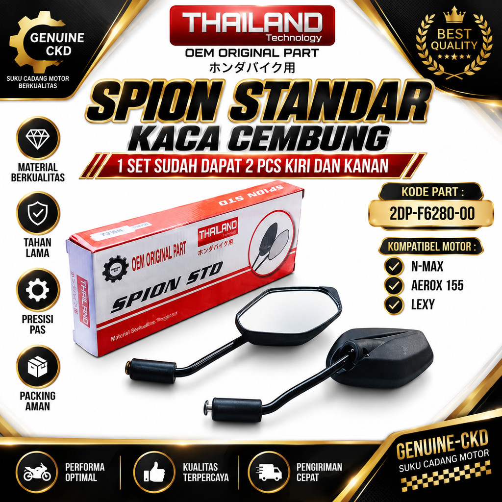 Kaca Spion Standar Yamaha 2DP Nmax N Max N-Max 155 Lexi Lexy Aerox 155