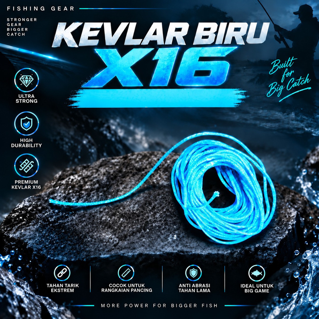 BENANG KEVLAR BIRU X16 EXTRA STRONG