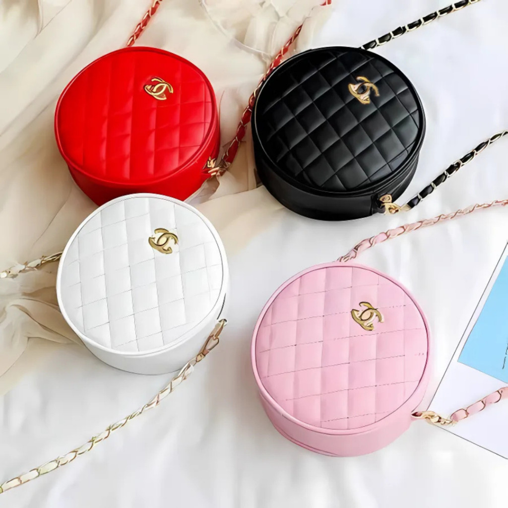 DS dem_sare - KDS005 Marinka Tas Wanita Tas selempang Wanita Mini bulat CC Slingbag Tali Rantai Lucu