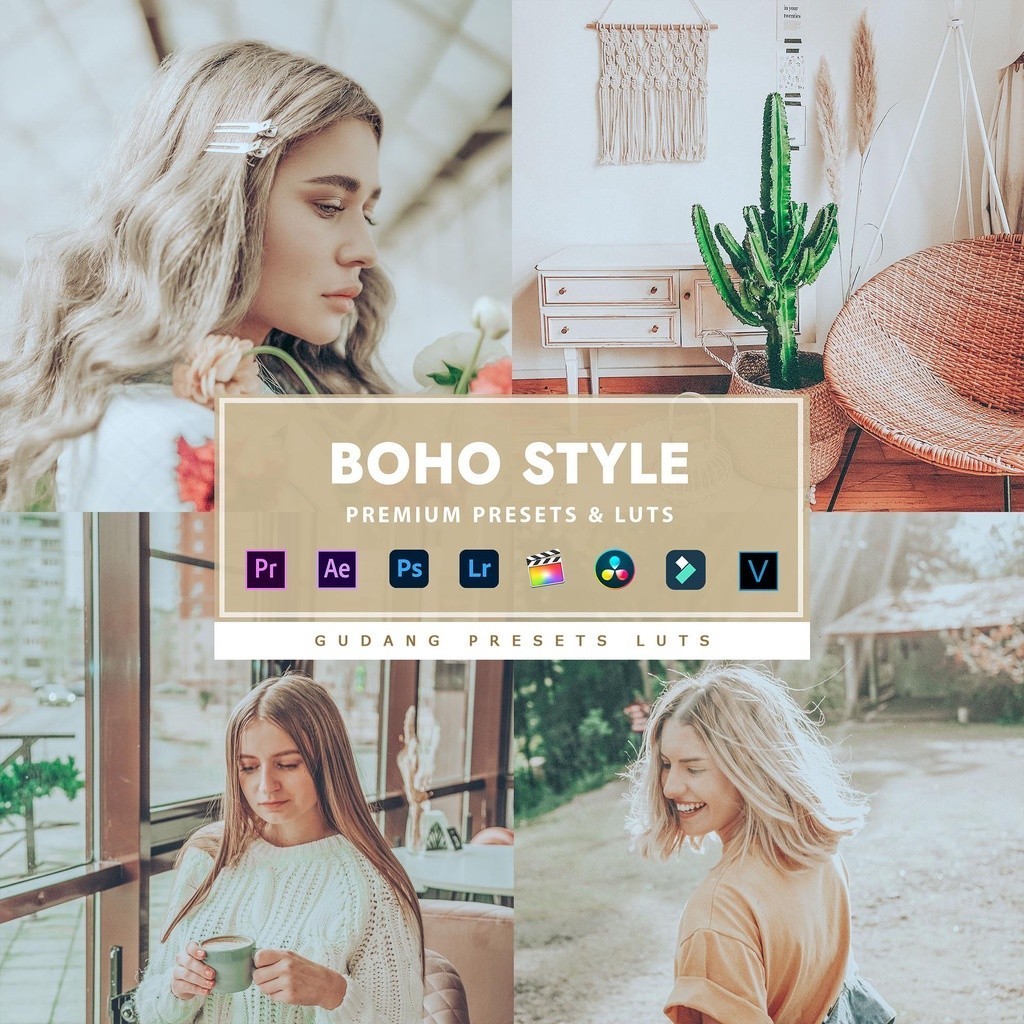 [BISA VN] Boho Style - Premium Preset Lightroom LUTs Android IOS PC Premiere Pro Davinci