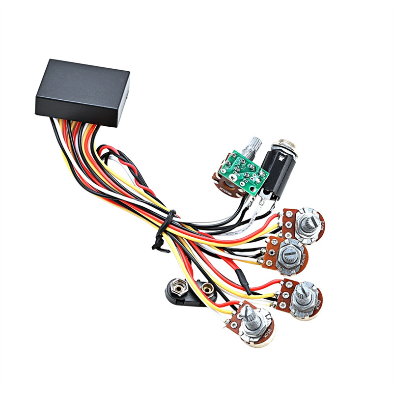 Bass 3-band Active and Passive EQ Preamp Circuit for Bass Pickups