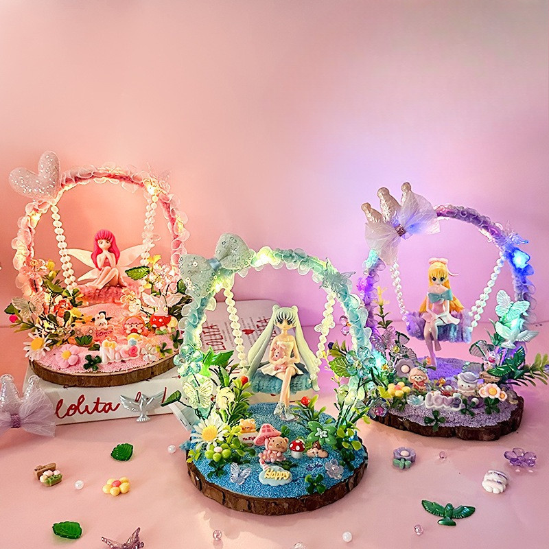 DIY Mainan Lampu Tidur Ayunan Peri Set Kerajinan Tangan Hadiah Anak Perempuan