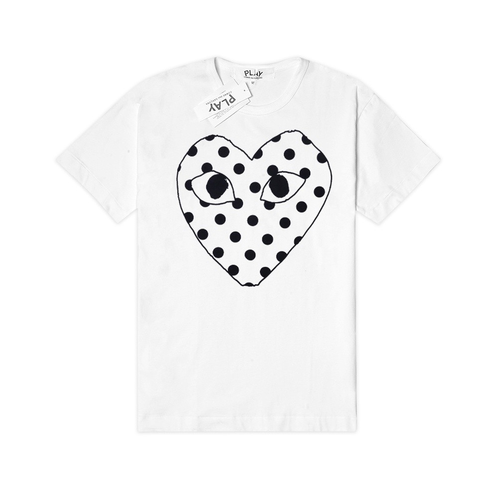 (COD) CDG Play Black Heart Polkadot Katun T-Shirt