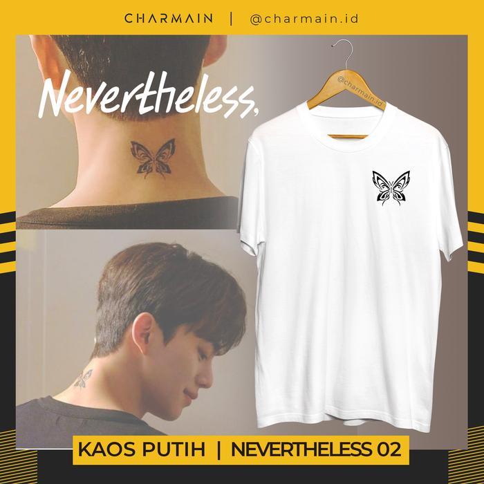 (COD) Kaos Nevertheless Butterfly Tattoo Kupu-Kupu Jae Eon - Putih, S