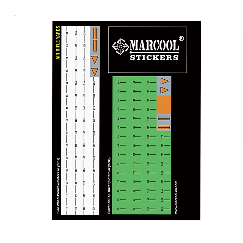 Marcool Riflescopes Sight Turret & Side Adjustment Scale Count Label Stickers Scope stickers