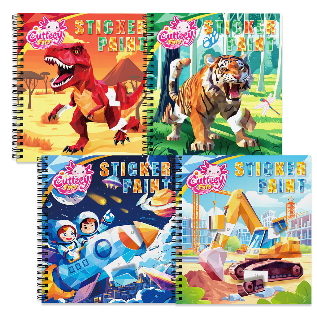 1PCS Sticker Book nosaur Paint by Number Sticker Books for Toddlers Educational Sticker Puzzle With 