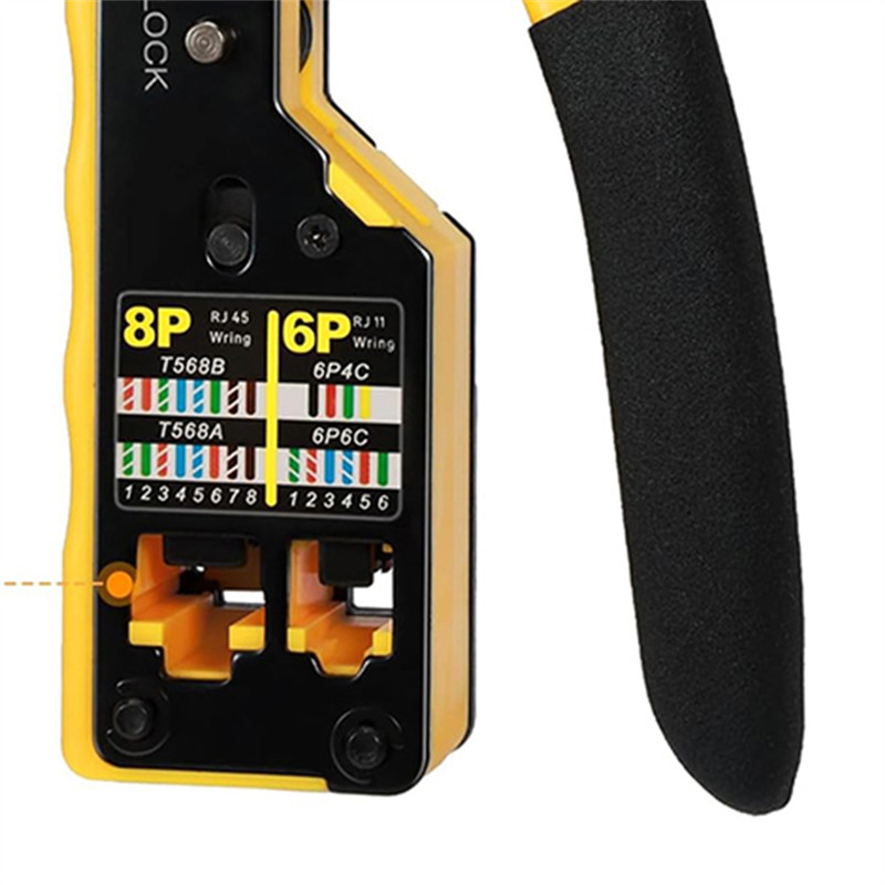 RJ45 Crimp Tool Kit Pass Through Cat6 Crimping Tool For Cat5 Cat5e Cat6 8P8C Connector