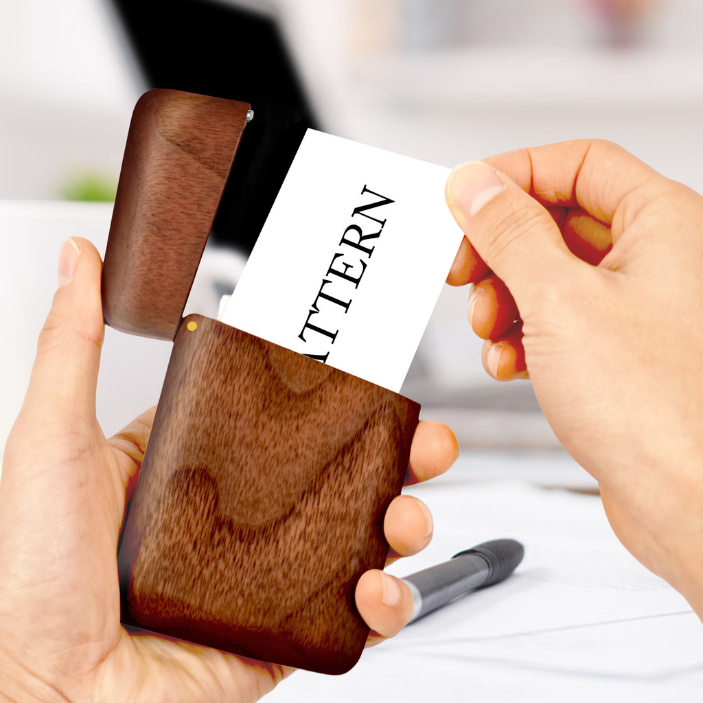 Black Walnut Business Card Holder, Convenient Men's Business Card Storage, Solid Wood Business Card 