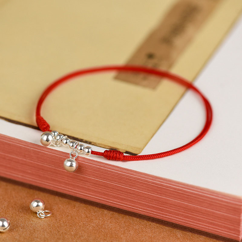 JK Tali Merah Lonceng Rantai Pergelangan Kaki Wanita Sederhana Gaya Antik Tali Pergelangan Kaki Anya