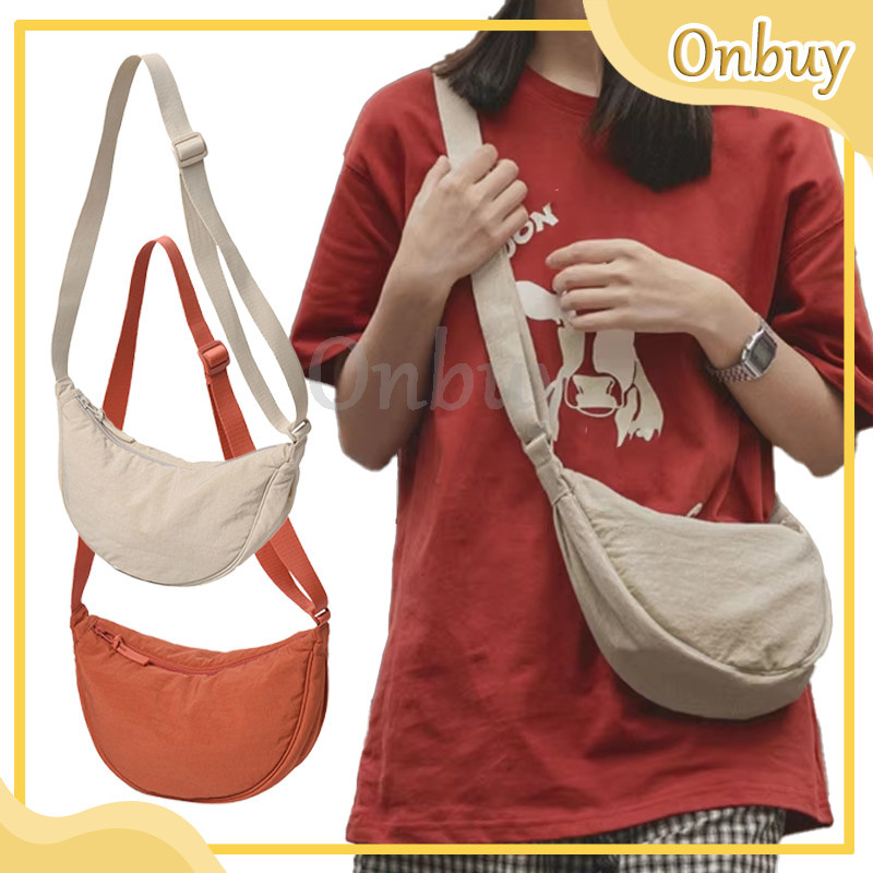 Tas Bahu Cewek Wanita Kanvas Tas Selempang Wanita Casual Round Shoulder Sling Bag
