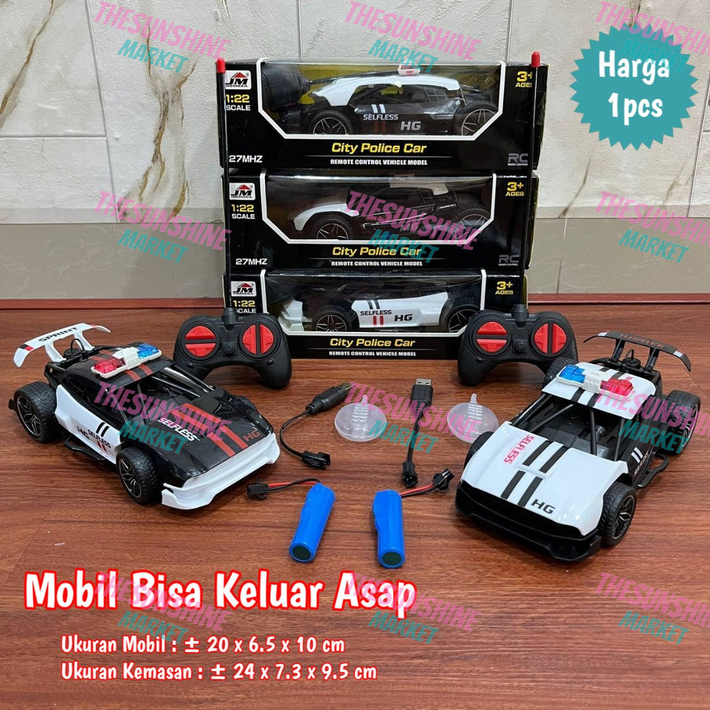Mainan Anak Mobil RC City Police F1 Remote Control Polisi Mobil RC Polisi Asap