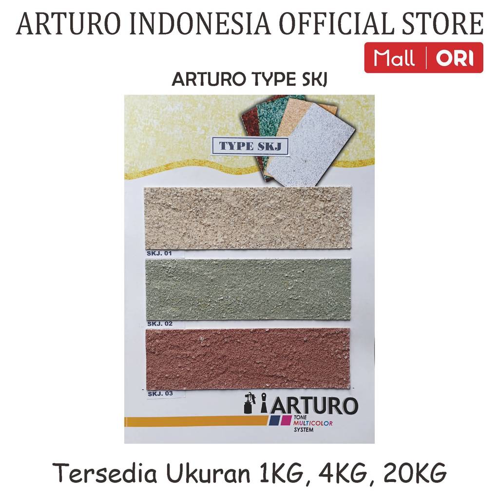 ARTURO Type SKJ Pail 20kg  Cat Texture Tone Tekstur Dinding Tembok Flakes Multicolor Kemasan Ukuran 
