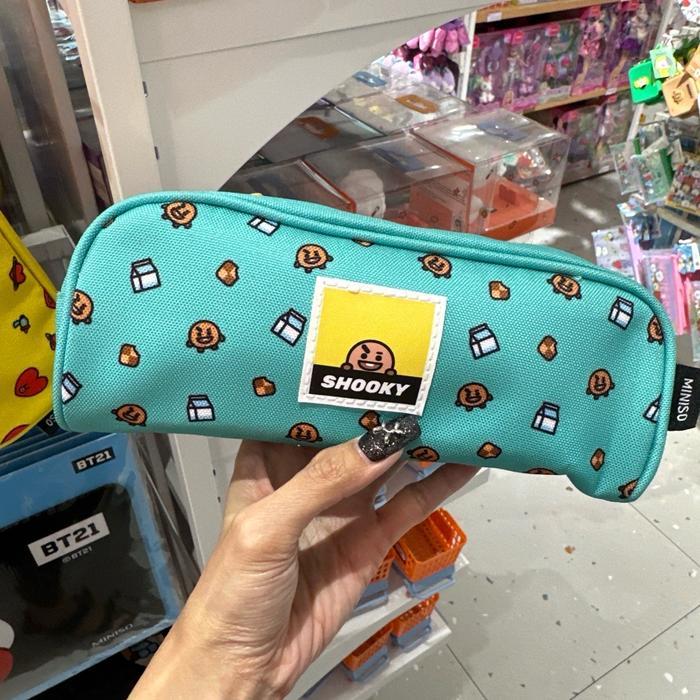 Miniso BT21 Big Zipper Stationery Case Tempat Pensil Organizer Alat Tulis - Mang