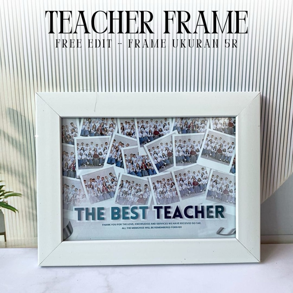 SAYGIFT CUSTOM FRAME 5R Hadiah Guru - Kado Hadiah Teacher's Day Kenang Kenangan untuk Guru perempuan