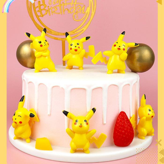 FIGURE POKEMON PIKACHU ISI 6 TOPPER CAKE POKEMON/FIGURE ACTION POKEMON - isi 1 besar