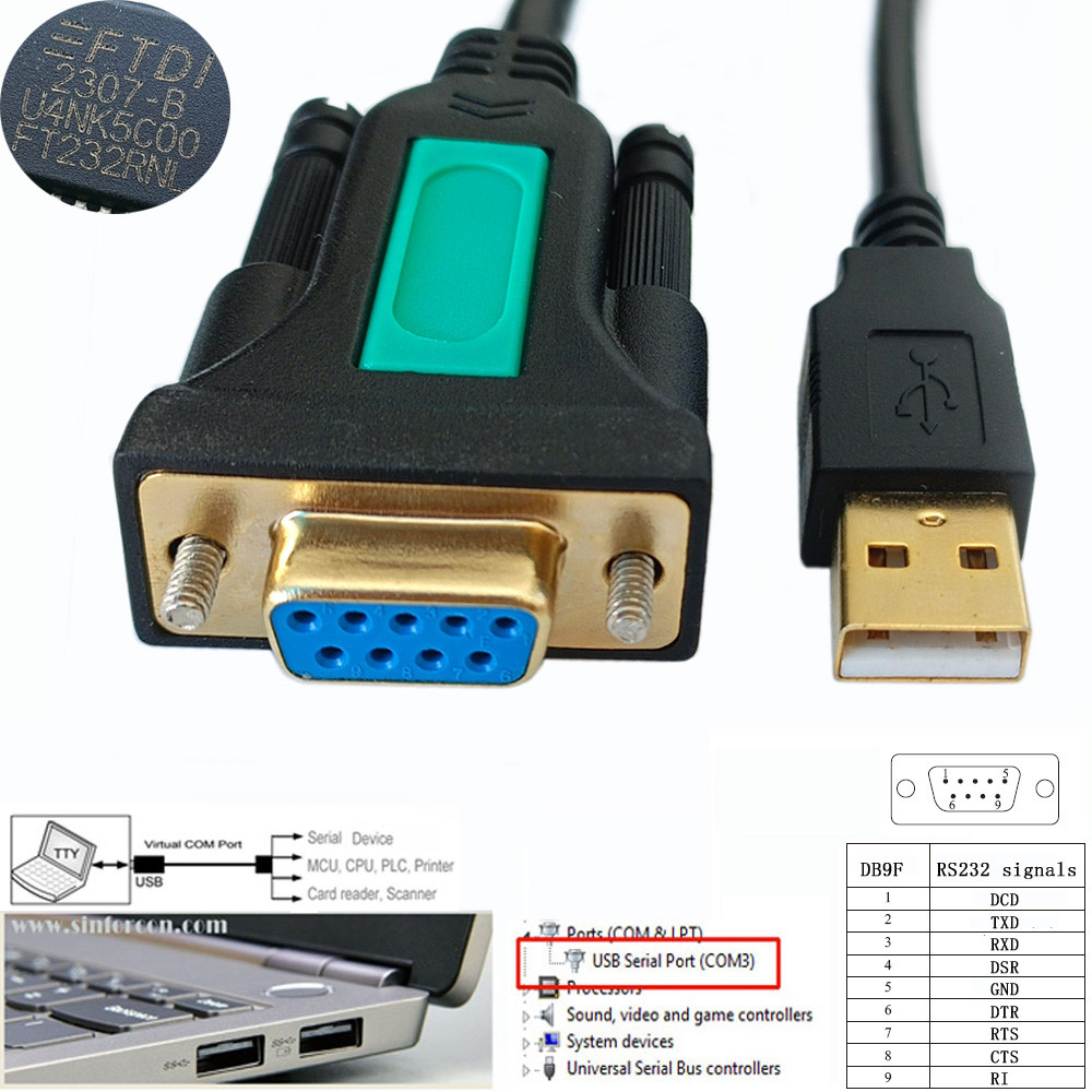 FTDI USB RS232 Female/bracket Null Modem Cable for DVB/SAT/STB/TV/Routers Service/Control/Upgrade/Co