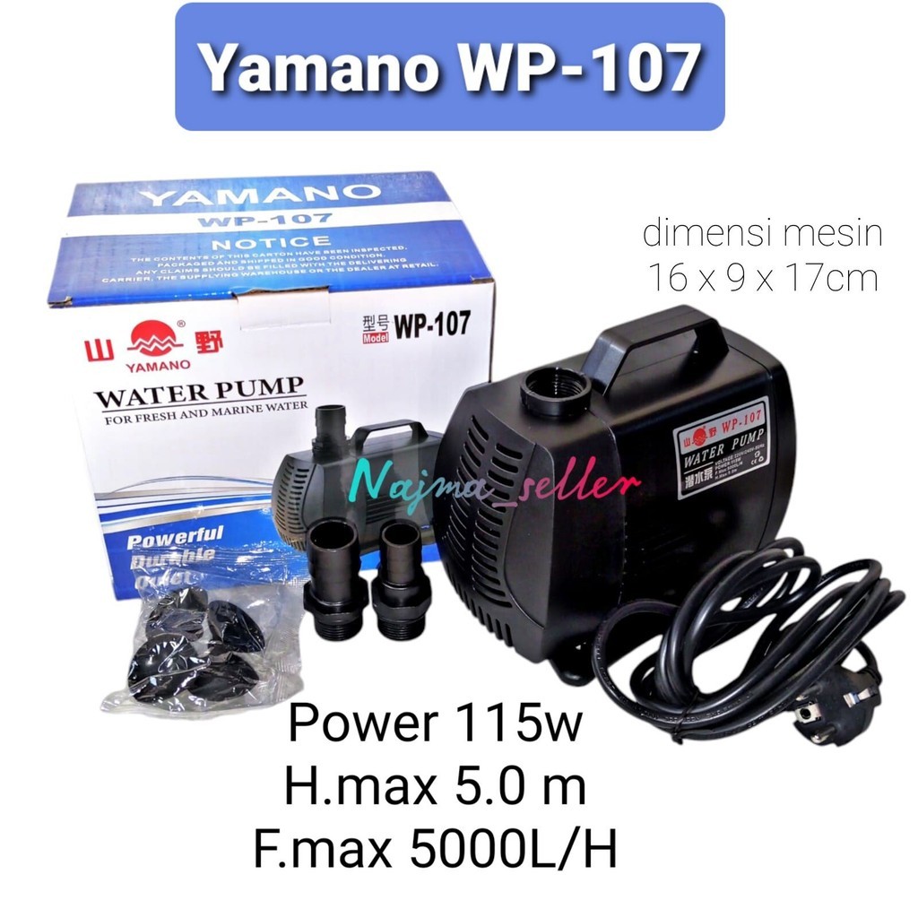 Mesin pompa 107 Kolam Ikan besar. Yamano WP-107 dan Kandila Eco-107. Untuk Kolam ikan.