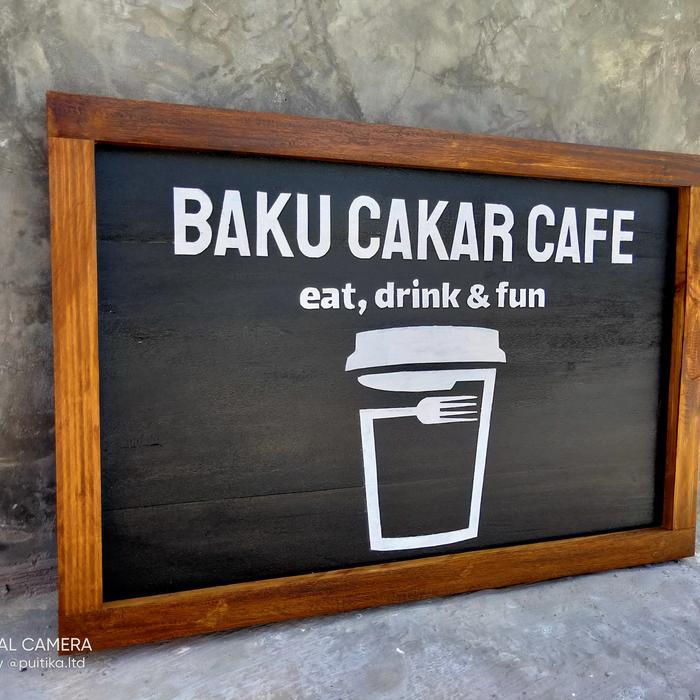 papan nama kayu/papan nama toko/papan nama (hand lettering-painting)