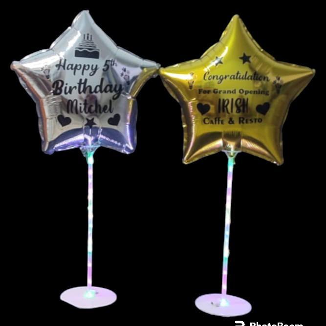 standing balon led dengan costum ucapan Ulang tahun Lampu