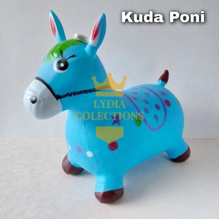 Mainan Kuda Jumg PREMIUM Kuda Karet Kuda Poni Musik Lampu - KUDA PONI