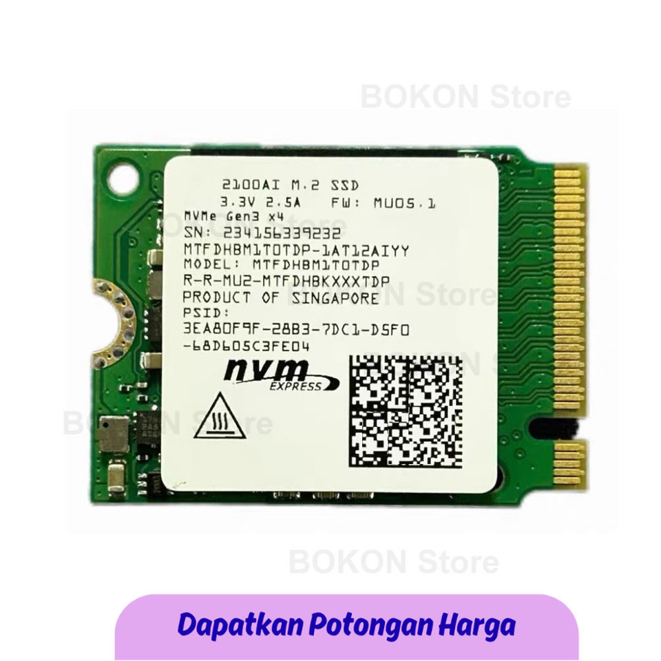 SSN 1TB Storage 2100AI Solid State Drives SSD TLC NVME M.2 Gen3 2230 MTFDHBM1T0TDP-1AT12AIYY 1tb Har