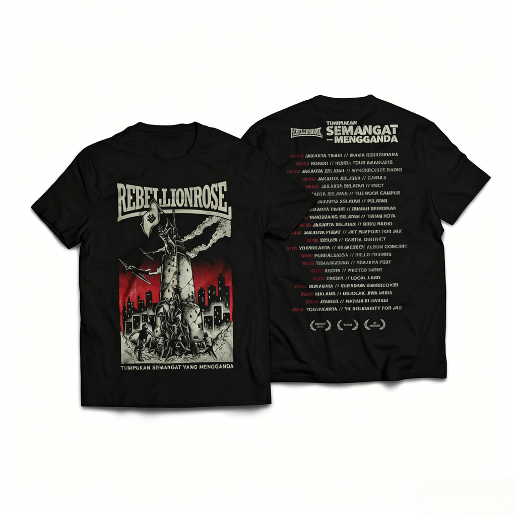TS TSYM BK  Kaos Rebellion Rose Original Tumpukan Semangat Yang Mengganda Limited