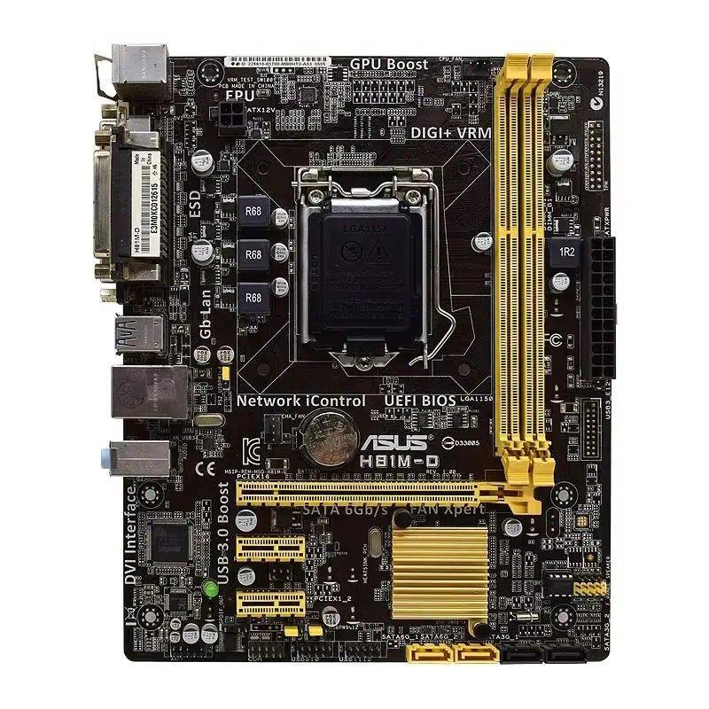 ASUS H81M-D Motherboard Supports the LGA1150 Core i7/Core i5/Core i3 CPU uses the Intel H81 Chipset 