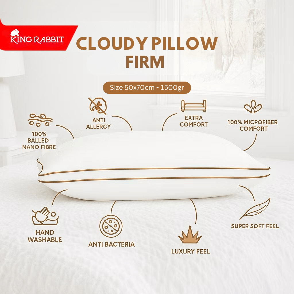 King Rabbit Cloudy Pillow Firm / Bantal Kepala 50x70 cm