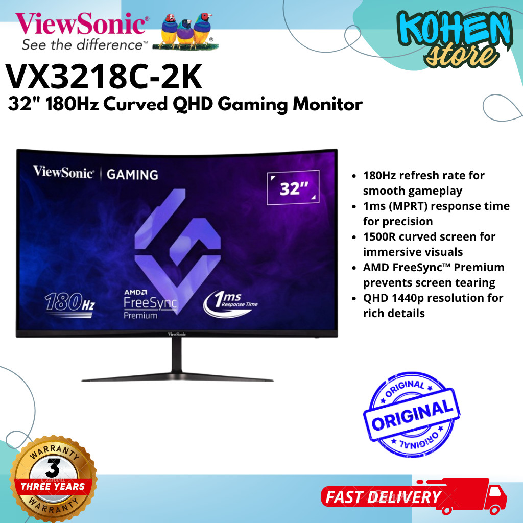 Viewsonic VX3218C-2K 32" 180Hz Curved QHD Gaming Monitor