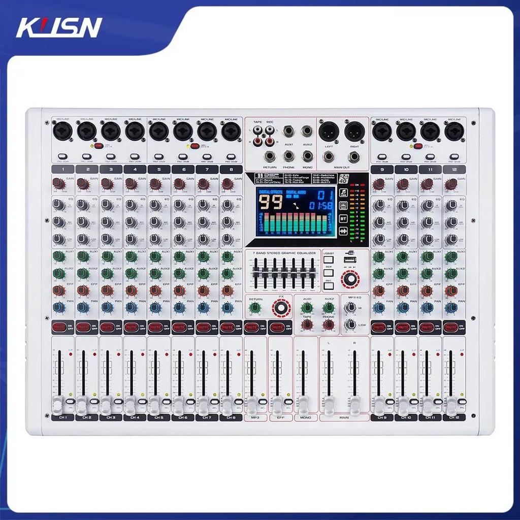 12 Channel Professional Auo Mixer Powered Bluetooth USB Auo Mixing Soundcraft Mini Sound Console Mix