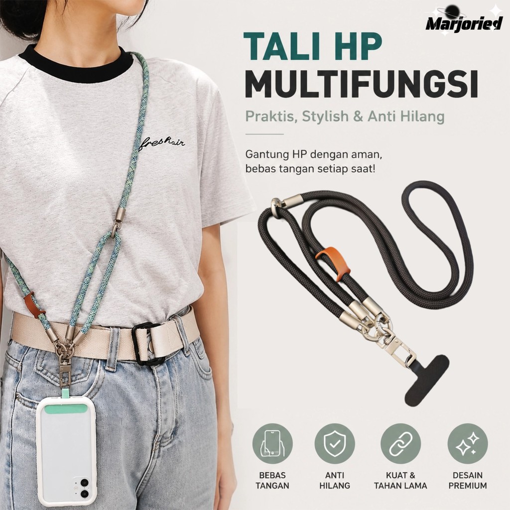 Tali HP Multifungsi Premium Anti Hilang Strap Ponsel Crossbody Adjustable Lanyard Kamera Leher Gantu