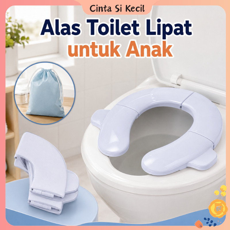 Dudukan Toilet Anak Lipat Portable Potty Seat Anti Slip Untuk Toilet Dewasa Travel Hadiah Praktis