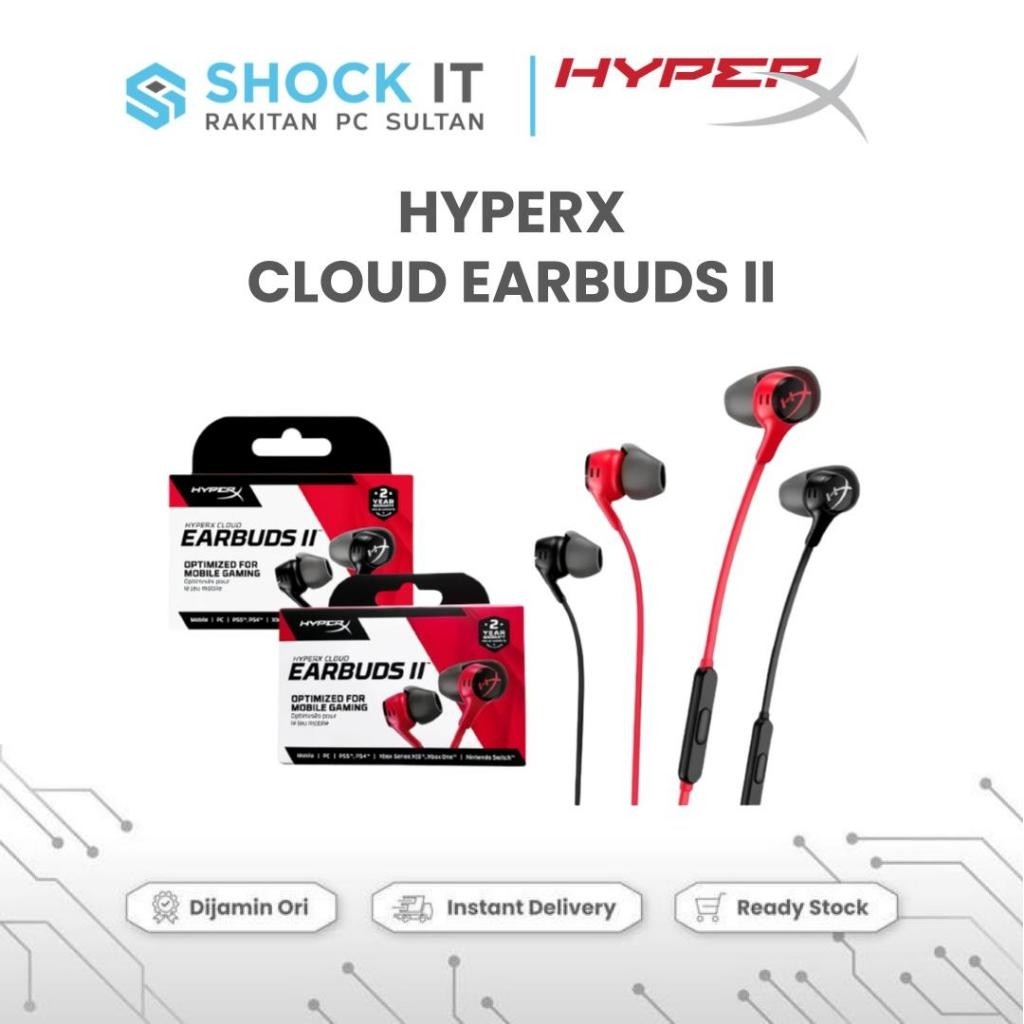 HyperX Earbuds Gaming Cloud Earbuds II With Mic Earbuds Handsfree Gaming