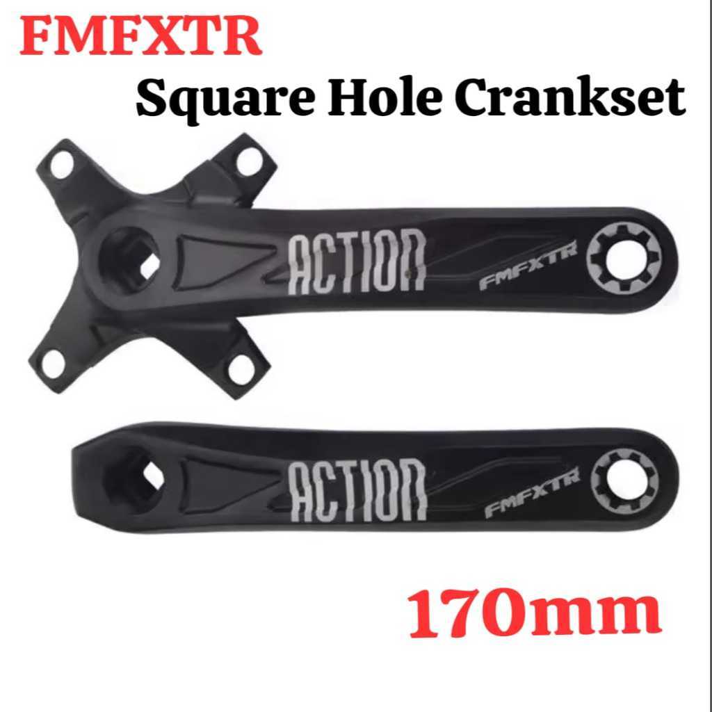 Foto FMFXTR Action Crank Square Taper BB Bottom Bracket Kotak Single Double Crank Arm 170mm BCD 104 Sepeda MTB