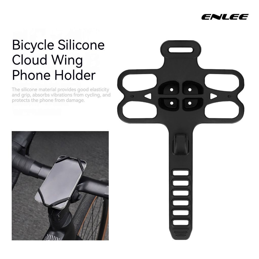 Foto Enlee Dudukan Hp Karet Rubber Bike Smartphone Holder Stang Sepeda Universal Bicycle Clamp