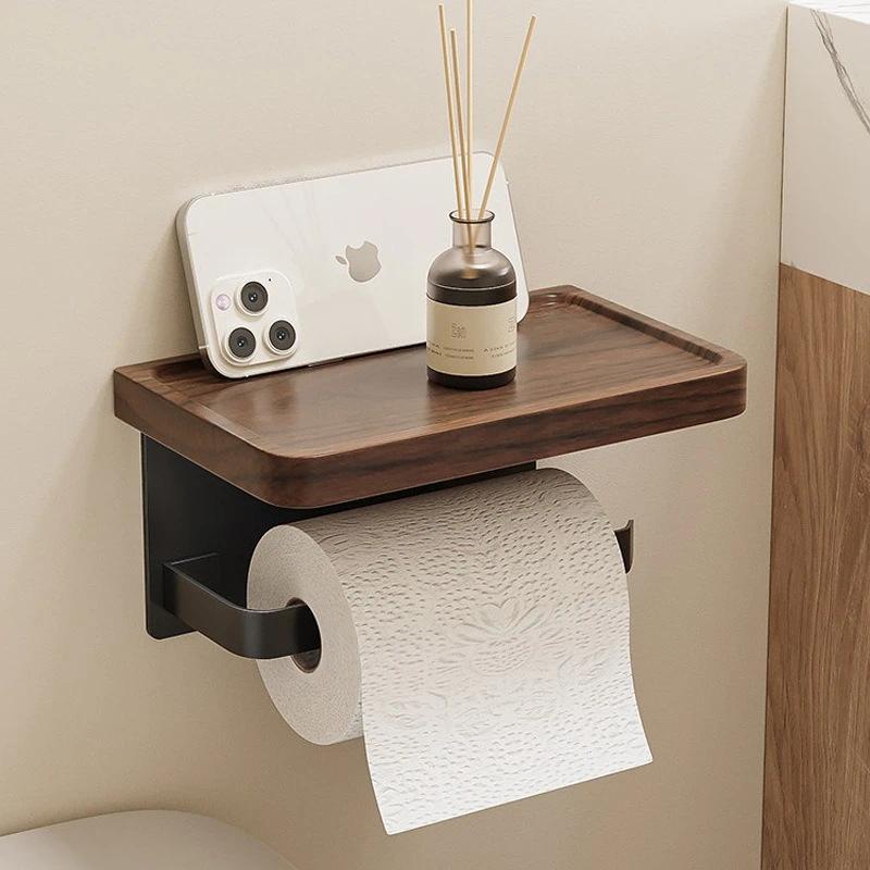 Walnut Toilet Toilet Paper Box Toilet Bathroom Sink Tissue Box Rack Roll Paper Holder